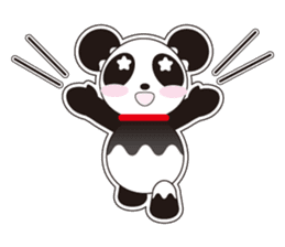 Panda of a red collar sticker #4942171