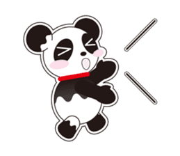 Panda of a red collar sticker #4942172