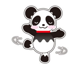 Panda of a red collar sticker #4942173