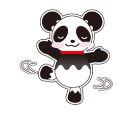 Panda of a red collar sticker #4942173