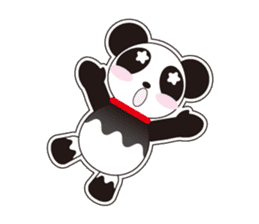 Panda of a red collar sticker #4942174
