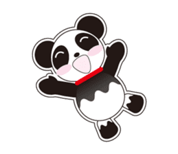 Panda of a red collar sticker #4942175