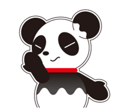 Panda of a red collar sticker #4942179