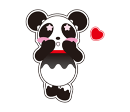 Panda of a red collar sticker #4942180