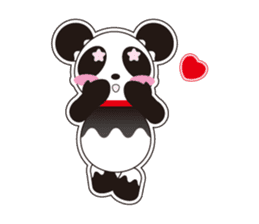 Panda of a red collar sticker #4942180