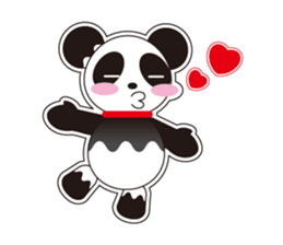 Panda of a red collar sticker #4942181