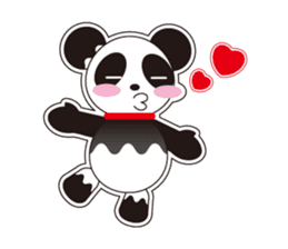 Panda of a red collar sticker #4942181