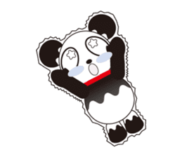 Panda of a red collar sticker #4942184