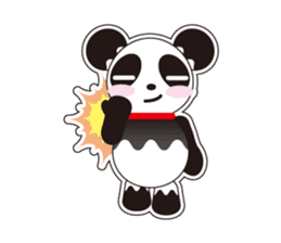 Panda of a red collar sticker #4942185
