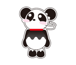 Panda of a red collar sticker #4942187