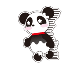 Panda of a red collar sticker #4942190