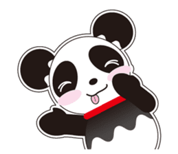 Panda of a red collar sticker #4942195