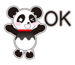 Panda of a red collar sticker #4942201