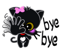 japanese sign language of a black cat sticker #4946124