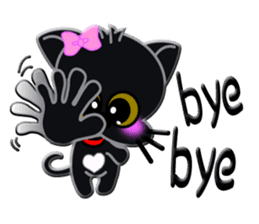 japanese sign language of a black cat sticker #4946124