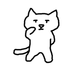 white fat cat sticker #4947486