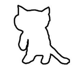 white fat cat sticker #4947488