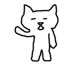 white fat cat sticker #4947489