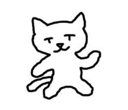 white fat cat sticker #4947491