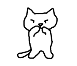 white fat cat sticker #4947492