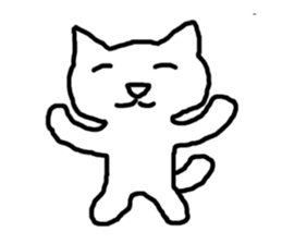 white fat cat sticker #4947493