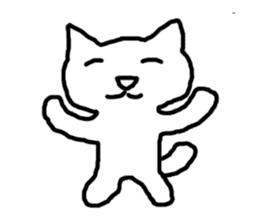 white fat cat sticker #4947493