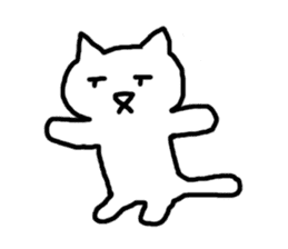 white fat cat sticker #4947495