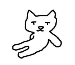 white fat cat sticker #4947497