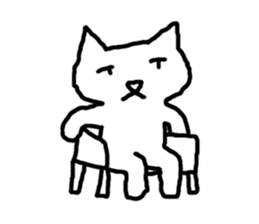 white fat cat sticker #4947500