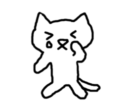 white fat cat sticker #4947501