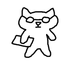 white fat cat sticker #4947502