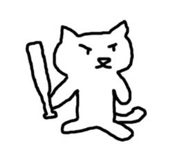 white fat cat sticker #4947503