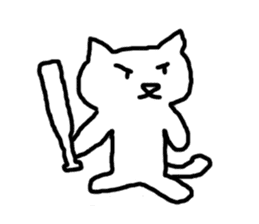 white fat cat sticker #4947503