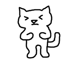 white fat cat sticker #4947504