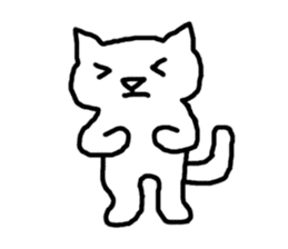 white fat cat sticker #4947504