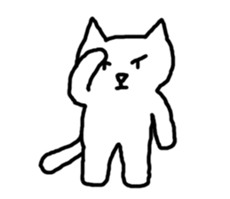 white fat cat sticker #4947506