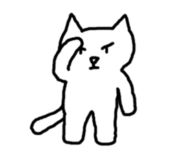 white fat cat sticker #4947506