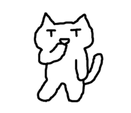 white fat cat sticker #4947507