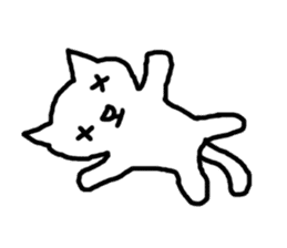 white fat cat sticker #4947508