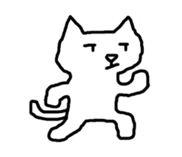 white fat cat sticker #4947509