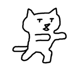 white fat cat sticker #4947512