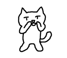 white fat cat sticker #4947513