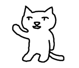 white fat cat sticker #4947514