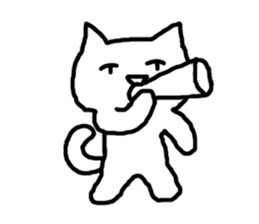 white fat cat sticker #4947515