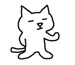 white fat cat sticker #4947518