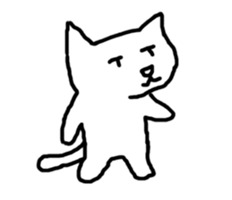 white fat cat sticker #4947519