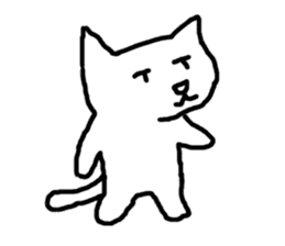 white fat cat sticker #4947519