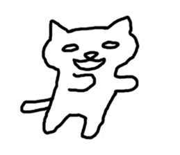 white fat cat sticker #4947521