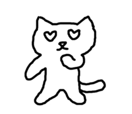 white fat cat sticker #4947522