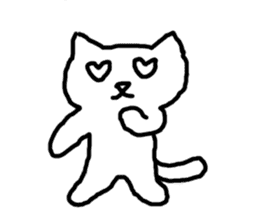 white fat cat sticker #4947522